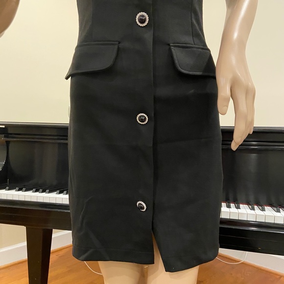 NWT Zara black dress w/jewel buttons - Picture 10 of 16